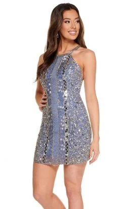 Rachel Allan - 30013 Embellished Halter Sheath Dress