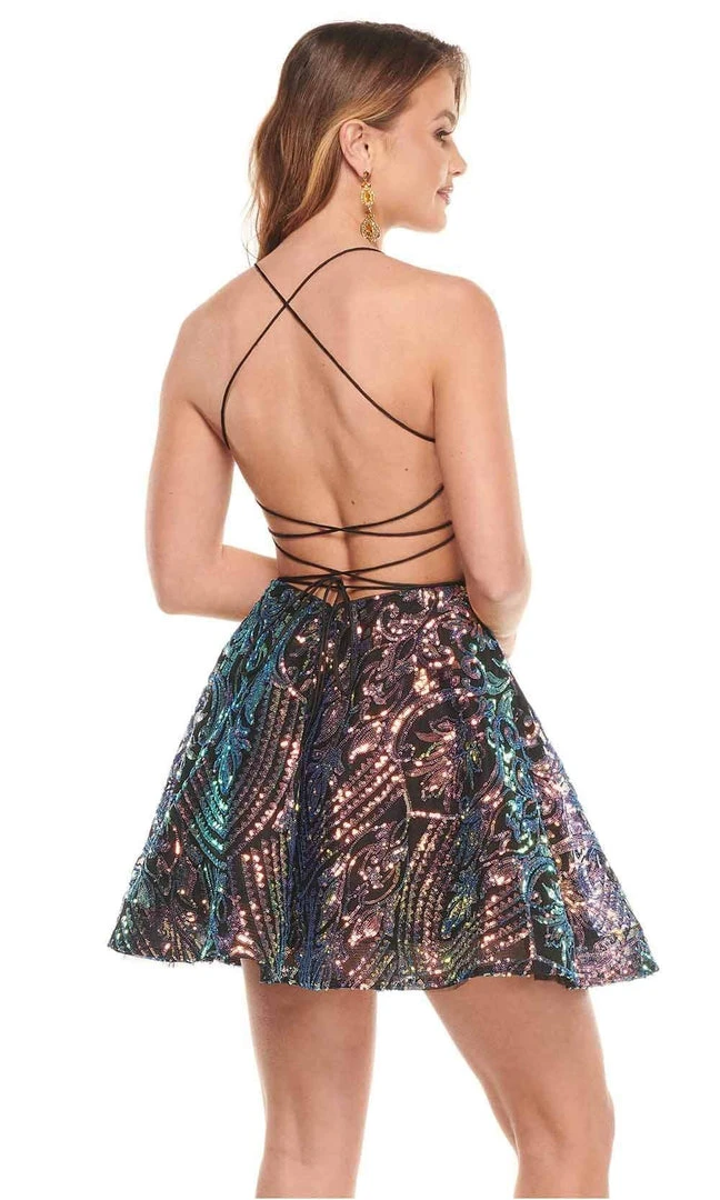 Rachel Allan - 30015 Strappy Plunging Sweetheart A-Line Dress 4 Rachel Allan - 30015 Strappy Plunging Sweetheart A-Line Dress