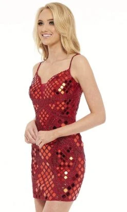 Rachel Allan - 40131 Reflective Sequined Cocktail Dress