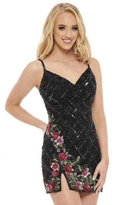 Rachel Allan - 40153 Sequin Lattice Sheath Dress