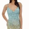 Rachel Allan - 40165 Sequined Ombre Sheath Dress