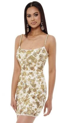 Rachel Allan - 40168 Scoop Multi Beaded Cocktail Dress