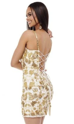 Rachel Allan - 40168 Scoop Multi Beaded Cocktail Dress