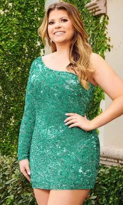 Rachel Allan 40181 - Long Sleeve Beaded Cocktail Dress