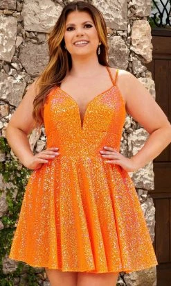 Rachel Allan 40206 - Strappy Back Sequin Homecoming Dress