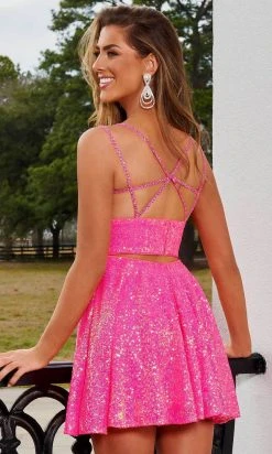 Rachel Allan 40206 - Strappy Back Sequin Homecoming Dress