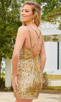 Rachel Allan 40223 - Dual Strap Beaded Homecoming Dress