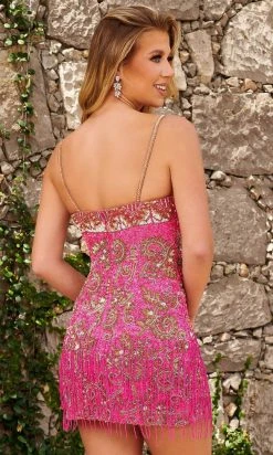 Rachel Allan 40230 - Sleeveless Beaded Fringe Cocktail Dress 7 Rachel Allan 40230 - Sleeveless Beaded Fringe Cocktail Dress