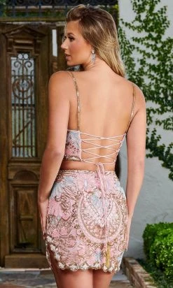 Rachel Allan 40232 - Two-Piece Beaded Cocktail Dress