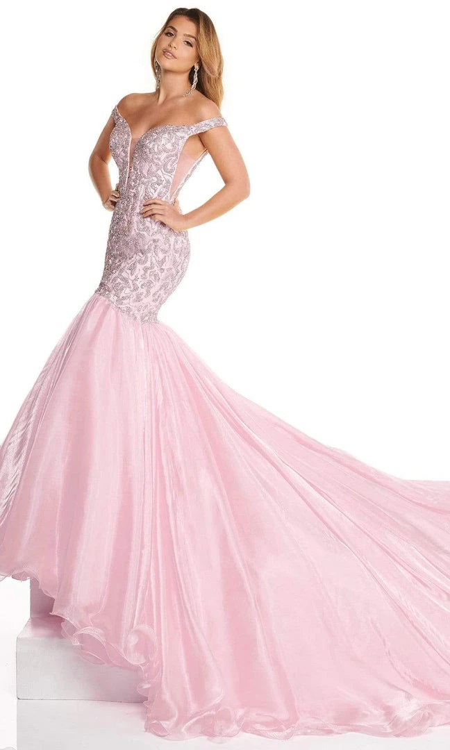 Rachel Allan - 50011 Beaded Off Shoulder Trumpet Dress 3 Rachel Allan - 50011 Beaded Off Shoulder Trumpet Dress