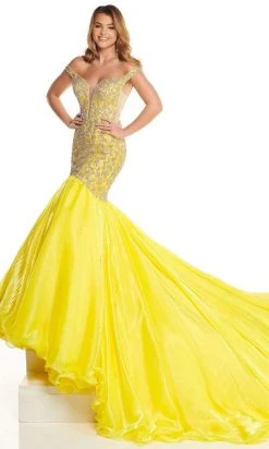 Rachel Allan - 50011 Beaded Off Shoulder Trumpet Dress 9 Rachel Allan - 50011 Beaded Off Shoulder Trumpet Dress