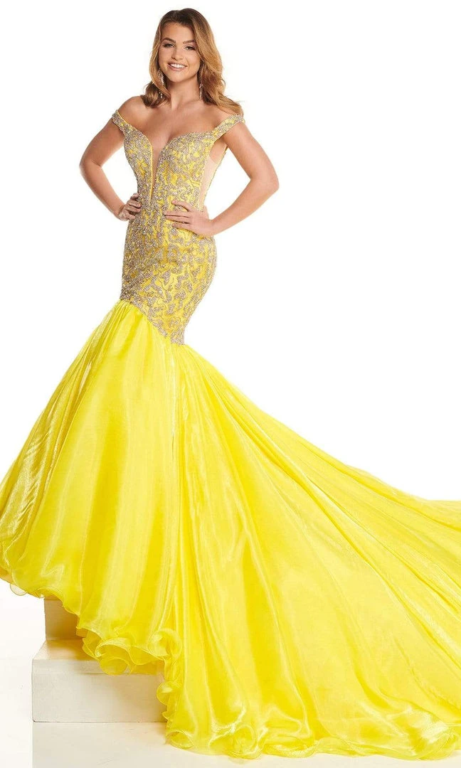 Rachel Allan - 50011 Beaded Off Shoulder Trumpet Dress 5 Rachel Allan - 50011 Beaded Off Shoulder Trumpet Dress