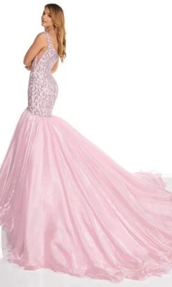 Rachel Allan - 50011 Beaded Off Shoulder Trumpet Dress