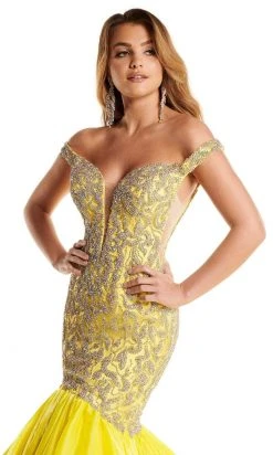 Rachel Allan - 50011 Beaded Off Shoulder Trumpet Dress 11 Rachel Allan - 50011 Beaded Off Shoulder Trumpet Dress