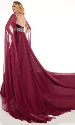 Rachel Allan - 50012 Cape Mermaid A-Line Overskirt Evening Dress 11 Rachel Allan - 50012 Cape Mermaid A-Line Overskirt Evening Dress