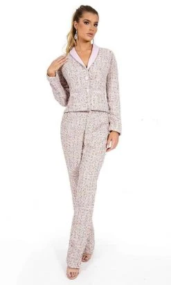 Rachel Allan - 50046 Textured Formal Pantsuit