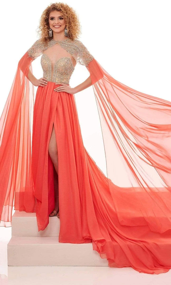 Rachel Allan - 50055 Detachable Sleeve Crystal Beaded Dress 3 Rachel Allan - 50055 Detachable Sleeve Crystal Beaded Dress