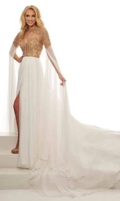 Rachel Allan - 50055 Detachable Sleeve Crystal Beaded Dress 10 Rachel Allan - 50055 Detachable Sleeve Crystal Beaded Dress