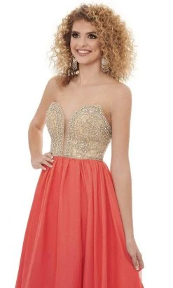 Rachel Allan - 50055 Detachable Sleeve Crystal Beaded Dress 9 Rachel Allan - 50055 Detachable Sleeve Crystal Beaded Dress