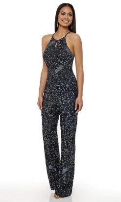 Rachel Allan - 50063 Crisscross Embellished Jumpsuit
