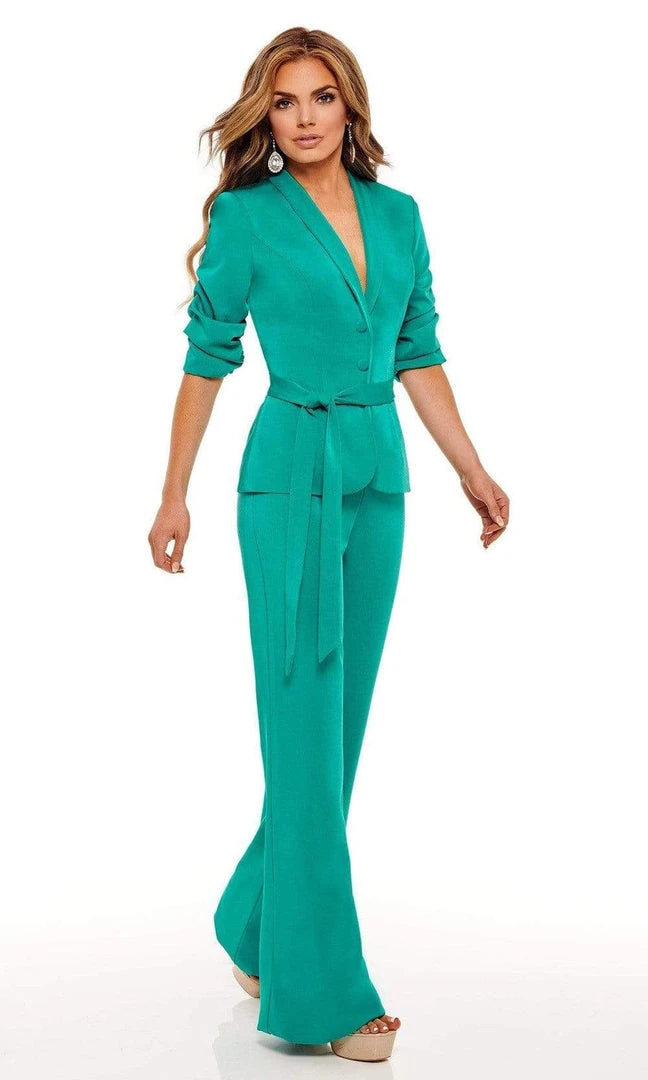 Rachel Allan - 50073 Plunging V-Neck Waist Tie Pantsuit 5 Rachel Allan - 50073 Plunging V-Neck Waist Tie Pantsuit