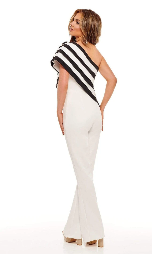 Rachel Allan - 50089 Stripe Draped Jumpsuit 8 Rachel Allan - 50089 Stripe Draped Jumpsuit
