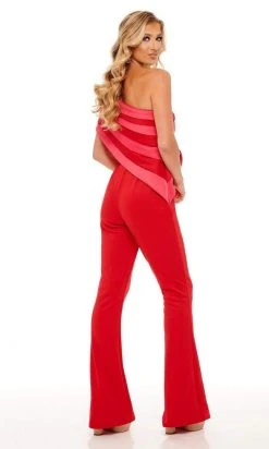 Rachel Allan - 50089 Stripe Draped Jumpsuit 11 Rachel Allan - 50089 Stripe Draped Jumpsuit