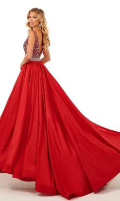 Rachel Allan - 50104 Beaded Plunging Bodice A-Line Gown 13 Rachel Allan - 50104 Beaded Plunging Bodice A-Line Gown