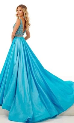 Rachel Allan - 50104 Beaded Plunging Bodice A-Line Gown 11 Rachel Allan - 50104 Beaded Plunging Bodice A-Line Gown