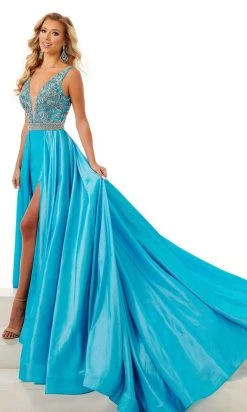 Rachel Allan - 50104 Beaded Plunging Bodice A-Line Gown 10 Rachel Allan - 50104 Beaded Plunging Bodice A-Line Gown