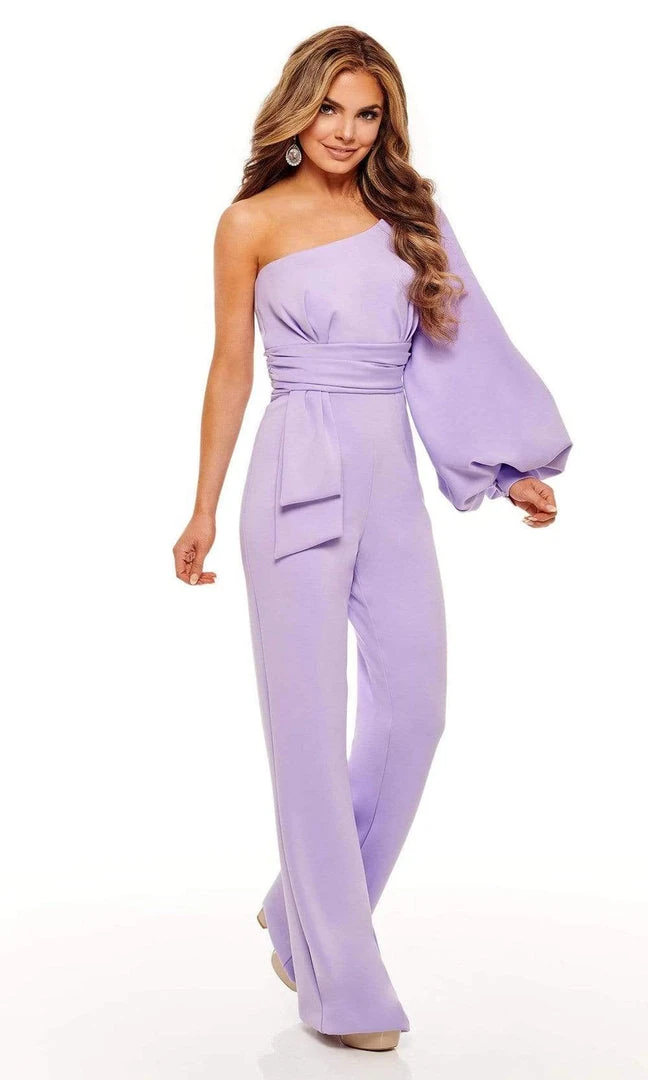 Rachel Allan - 50108 Bishop Sleeve One Shoulder Jumpsuit 8 Rachel Allan - 50108 Bishop Sleeve One Shoulder Jumpsuit
