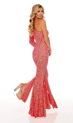Rachel Allan - 50120 Sequined Split Hem Jumpsuit