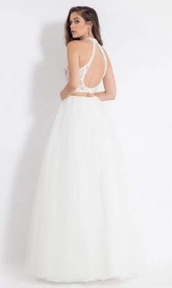 Rachel Allan - 6155 Two Piece Floral Halter Ballgown Long Dresses 9 Rachel Allan - 6155 Two Piece Floral Halter Ballgown Long Dresses