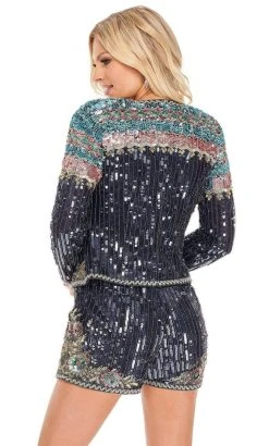 Rachel Allan - 70023 Allover Sequined Romper With Jacket 16 Rachel Allan - 70023 Allover Sequined Romper With Jacket