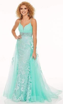 Rachel Allan - 70026 Sequined Mermaid Overskirt Gown