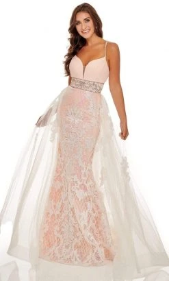 Rachel Allan - 70026 Sequined Mermaid Overskirt Gown 9 Rachel Allan - 70026 Sequined Mermaid Overskirt Gown