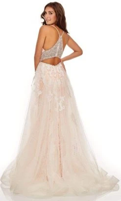 Rachel Allan - 70026 Sequined Mermaid Overskirt Gown 10 Rachel Allan - 70026 Sequined Mermaid Overskirt Gown