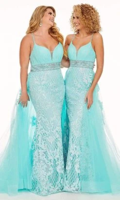 Rachel Allan - 70026 Sequined Mermaid Overskirt Gown 11 Rachel Allan - 70026 Sequined Mermaid Overskirt Gown