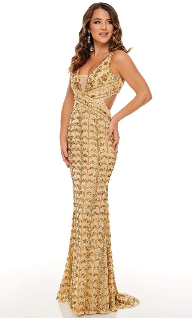 Rachel Allan - 70030 Long Beaded Cutout Sheath Gown 5 Rachel Allan - 70030 Long Beaded Cutout Sheath Gown