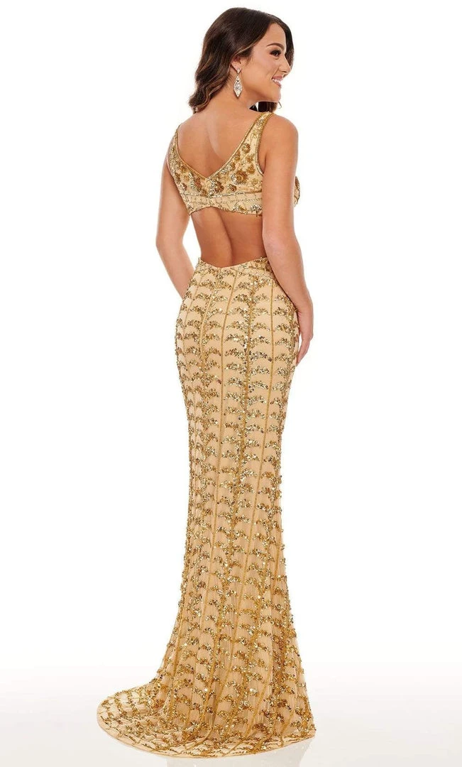 Rachel Allan - 70030 Long Beaded Cutout Sheath Gown 6 Rachel Allan - 70030 Long Beaded Cutout Sheath Gown