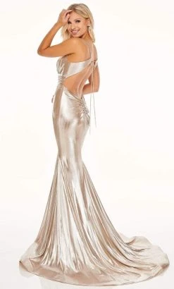 Rachel Allan - 70053 Metallic Open Back Mermaid Gown