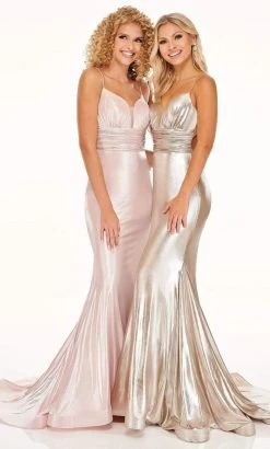 Rachel Allan - 70053 Metallic Open Back Mermaid Gown