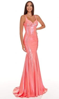 Rachel Allan - 70061 Sleeveless Ruche-Ornate Mermaid Gown