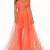 Rachel Allan - 70063 Plunging V Neck Tulle Dress 1 Rachel Allan - 70063 Plunging V Neck Tulle Dress