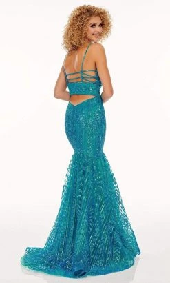 Rachel Allan - 70071 Sequin Plunging Sweetheart Trumpet Gown