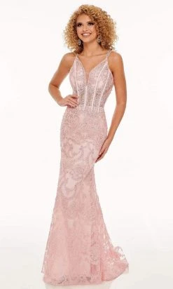 Rachel Allan - 70112 Applique Deep V Neck Mermaid Gown