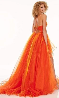 Rachel Allan - 70115 Plunging Sweetheart High Low Dress