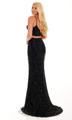 Rachel Allan - 70137 Two-Piece Bead-Fringed Gown