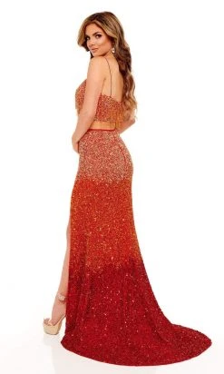 Rachel Allan - 70141 Two-Piece Dress With Straps And Slit