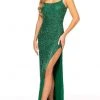 Rachel Allan - 70152 Scoop Back High Slit Gown 1 Rachel Allan - 70152 Scoop Back High Slit Gown